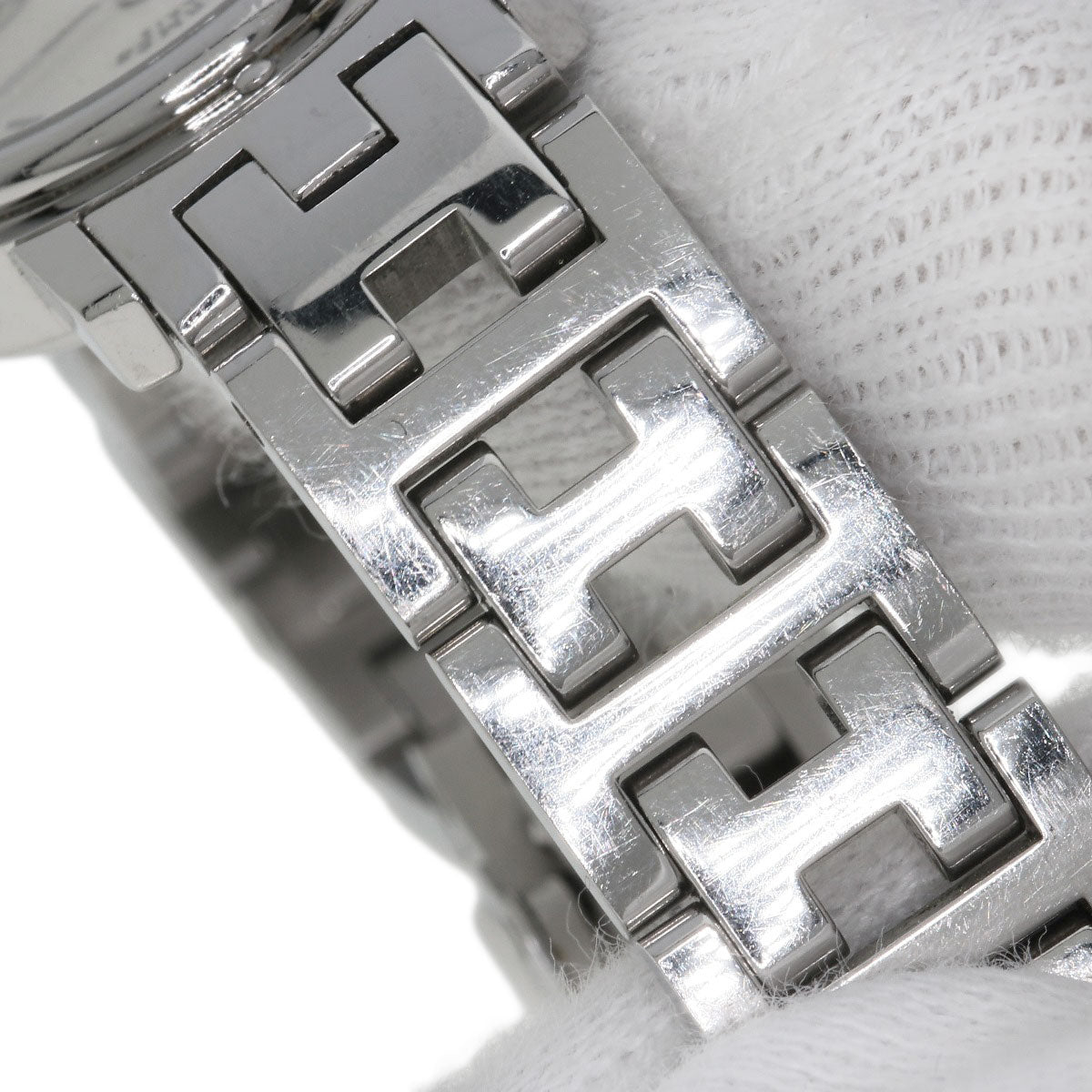 HERMES Watches Quartz CL4.210 Stainless Steel , Stainless Steel Silver Clipper Nacre White shell dial Women Used