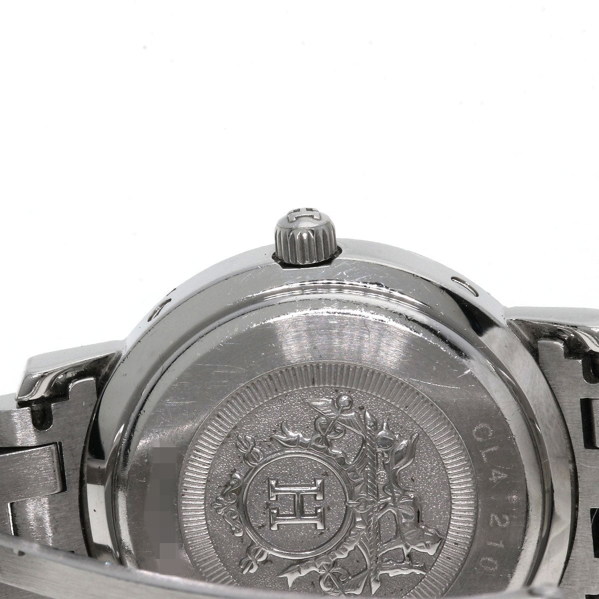 HERMES Watches Quartz CL4.210 Stainless Steel , Stainless Steel Silver Clipper Nacre White shell dial Women Used