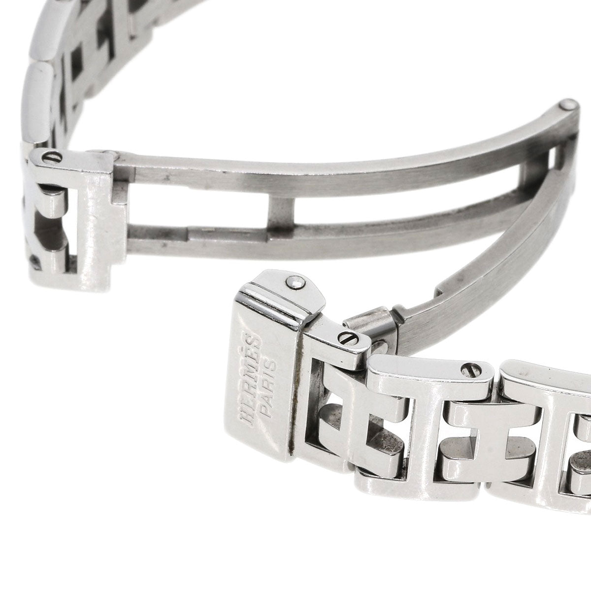 HERMES Watches Quartz CL4.210 Stainless Steel , Stainless Steel Silver Clipper Nacre White shell dial Women Used