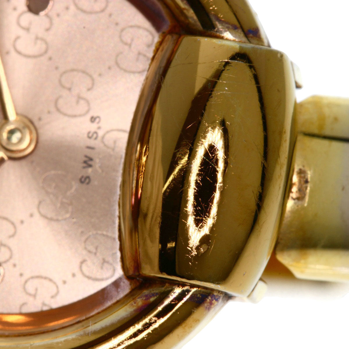 GUCCI Watches Quartz 1400L PGP , PGP gold Round face Brown dial Women Used