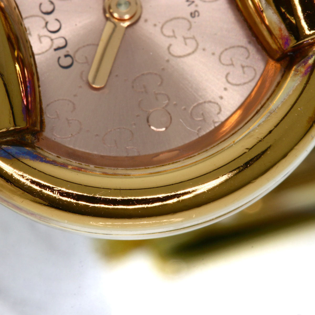 GUCCI Watches Quartz 1400L PGP , PGP gold Round face Brown dial Women Used