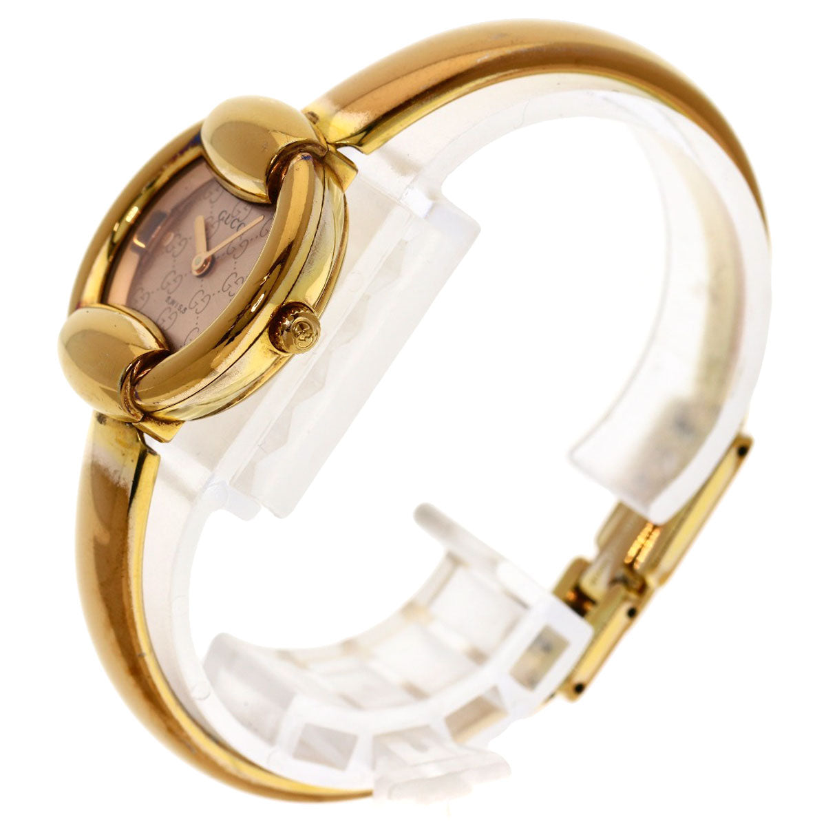 GUCCI Watches Quartz 1400L PGP , PGP gold Round face Brown dial Women Used