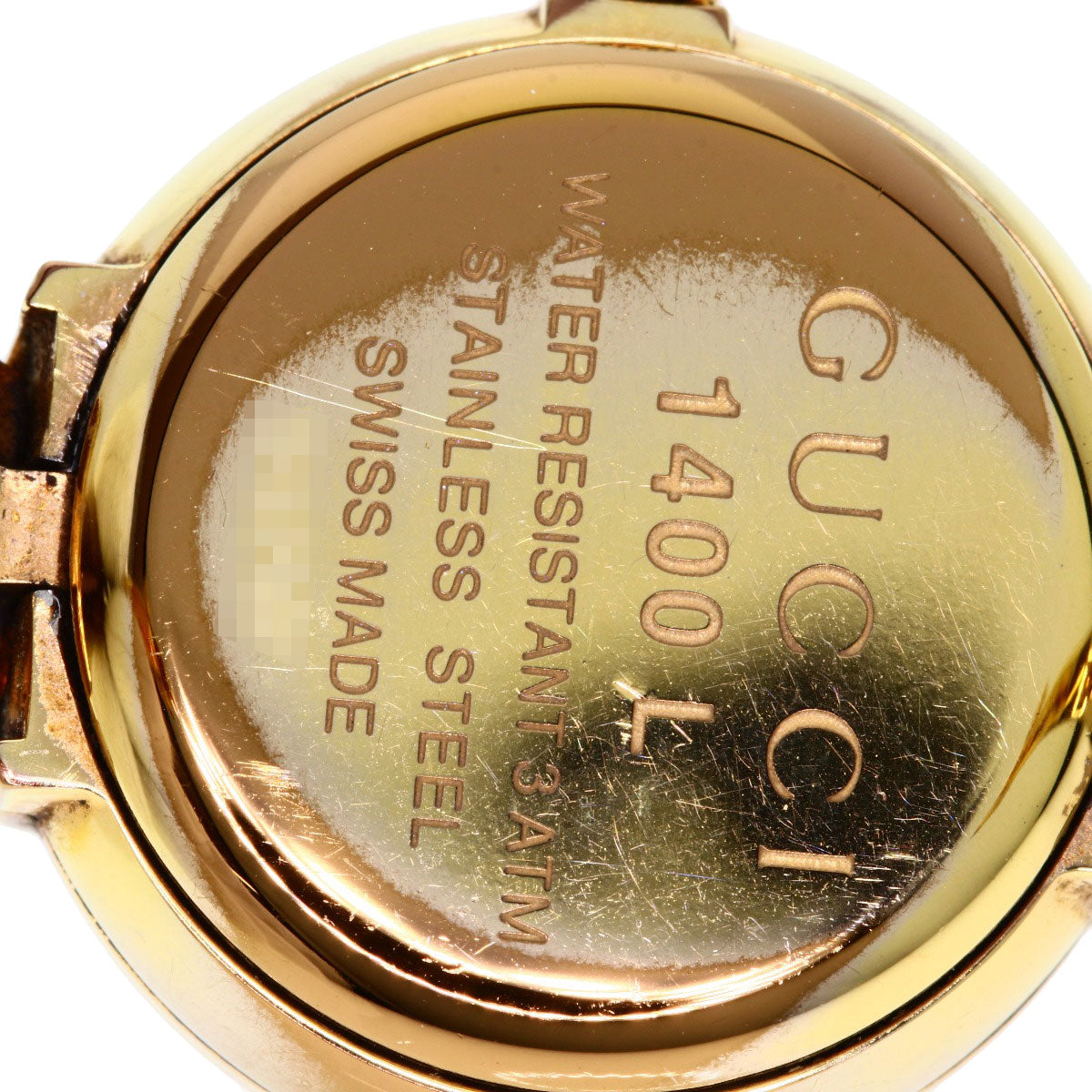 GUCCI Watches Quartz 1400L PGP , PGP gold Round face Brown dial Women Used