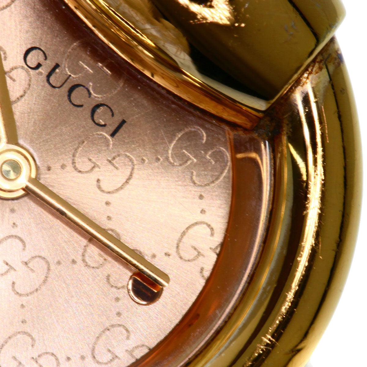GUCCI Watches Quartz 1400L PGP , PGP gold Round face Brown dial Women Used