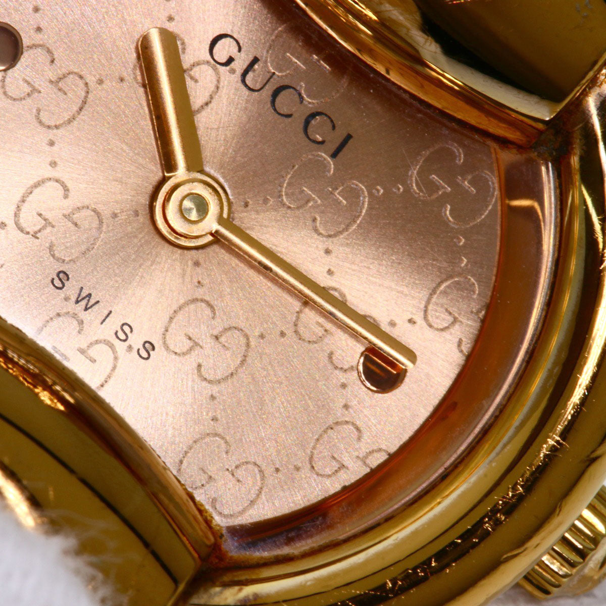 GUCCI Watches Quartz 1400L PGP , PGP gold Round face Brown dial Women Used