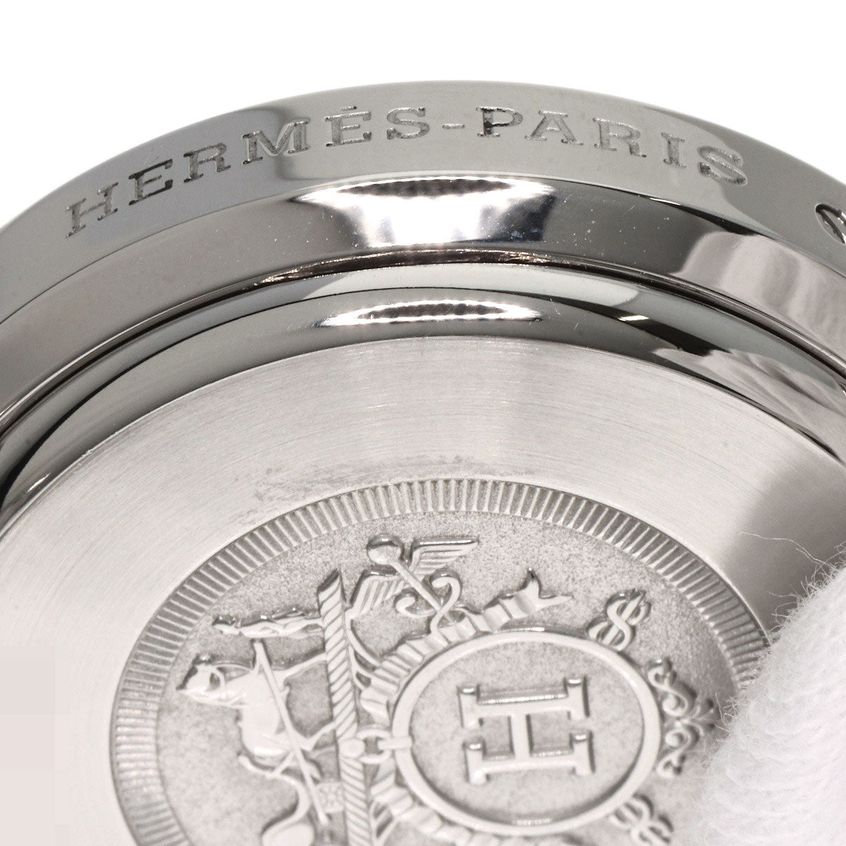 HERMES Watches Quartz CL1.910 Stainless Steel , Stainless Steel Silver Clipper Chronograph white dial mens Used