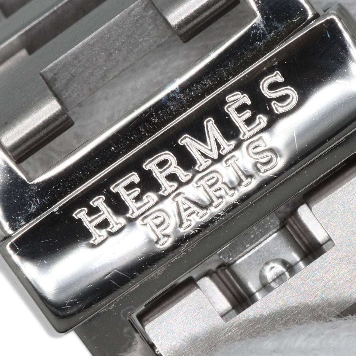 HERMES Watches Quartz CL1.910 Stainless Steel , Stainless Steel Silver Clipper Chronograph white dial mens Used