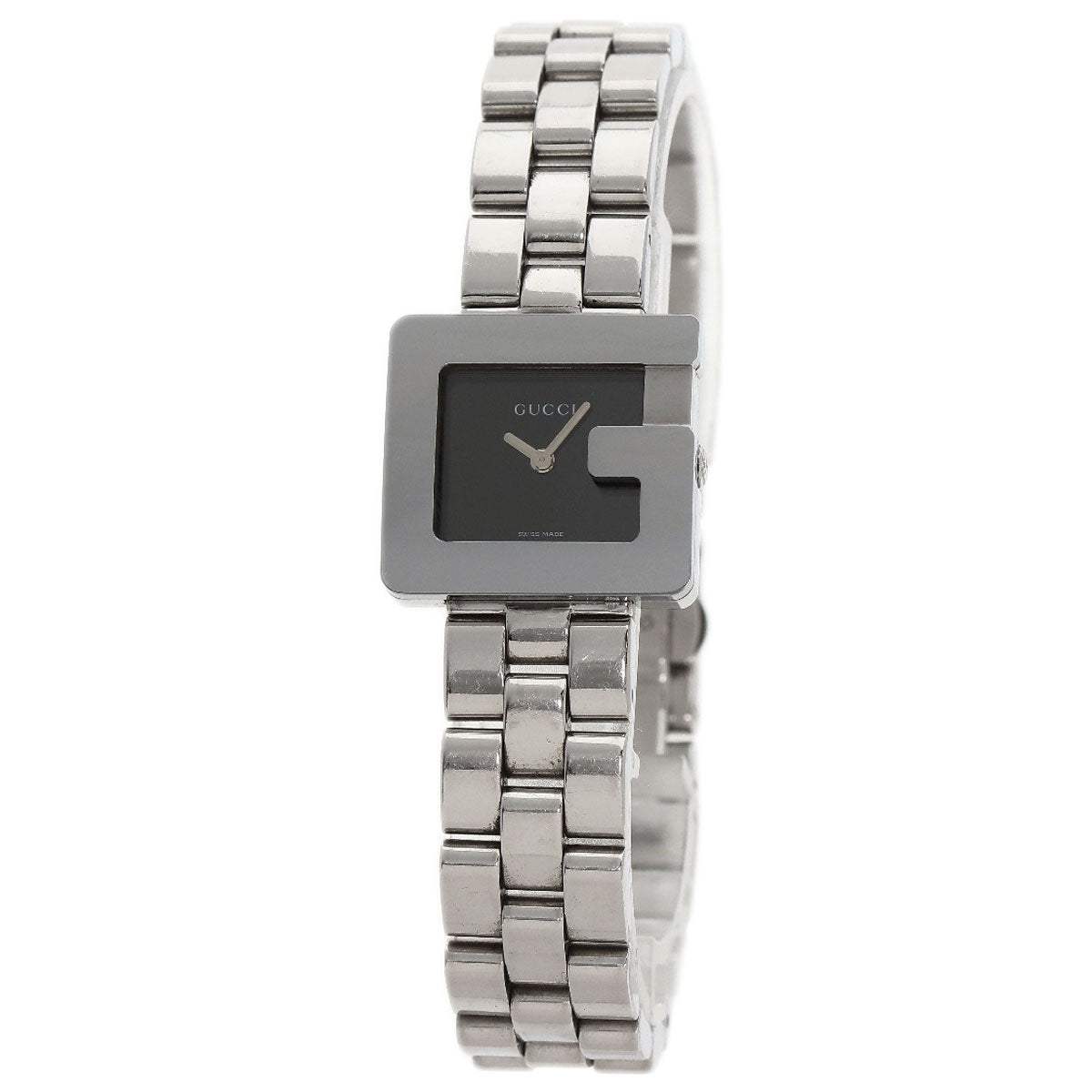 GUCCI Watches Quartz 3600L Stainless Steel , Stainless Steel Silver G logo black dial Women Used