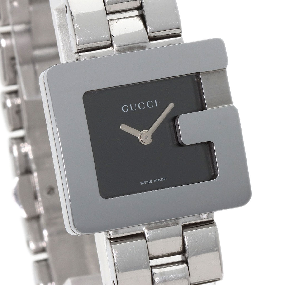 GUCCI Watches Quartz 3600L Stainless Steel , Stainless Steel Silver G logo black dial Women Used