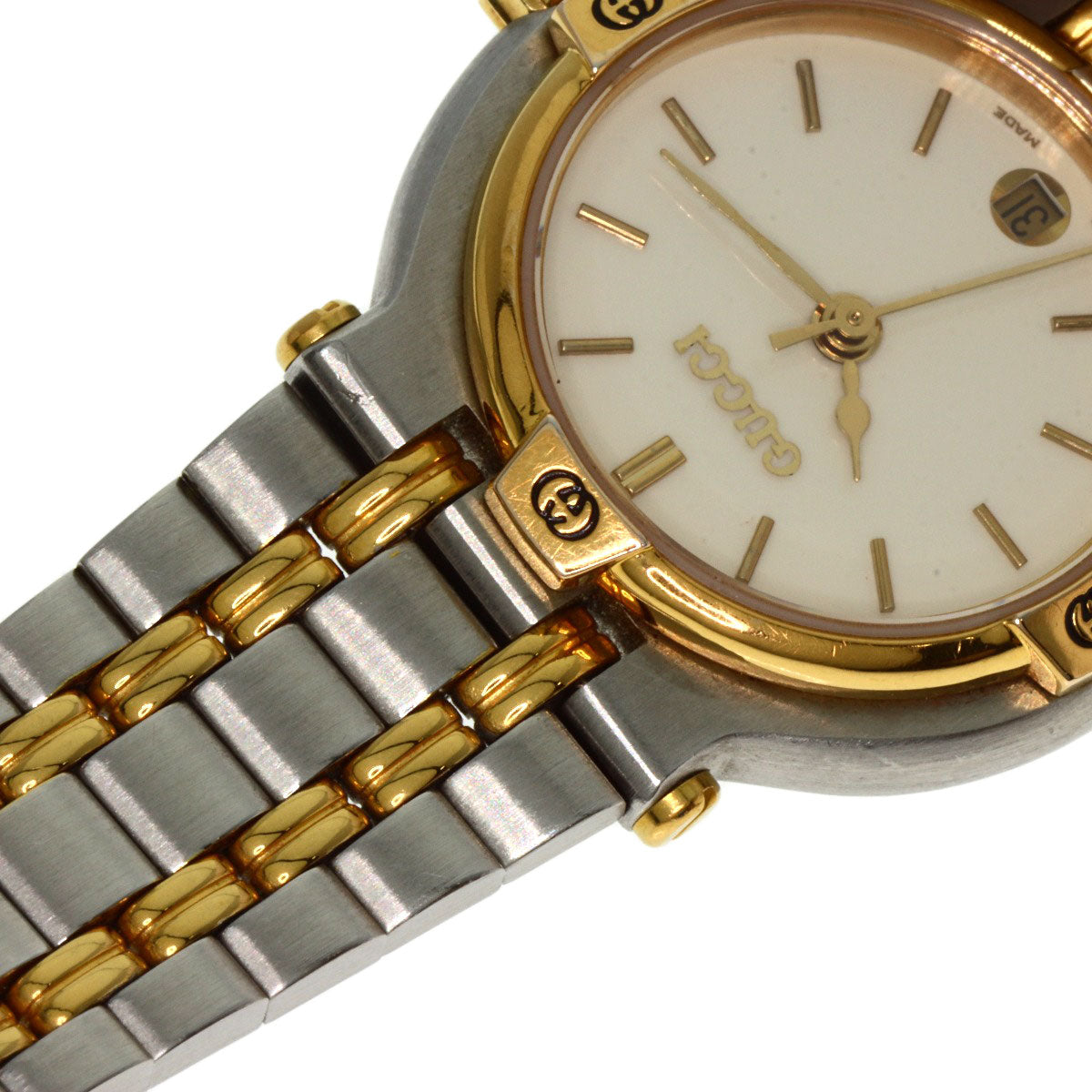 GUCCI Watches Quartz 9000L Stainless Steel , SSxGP , Gold Plated gold Round face Ivory dial Women Used