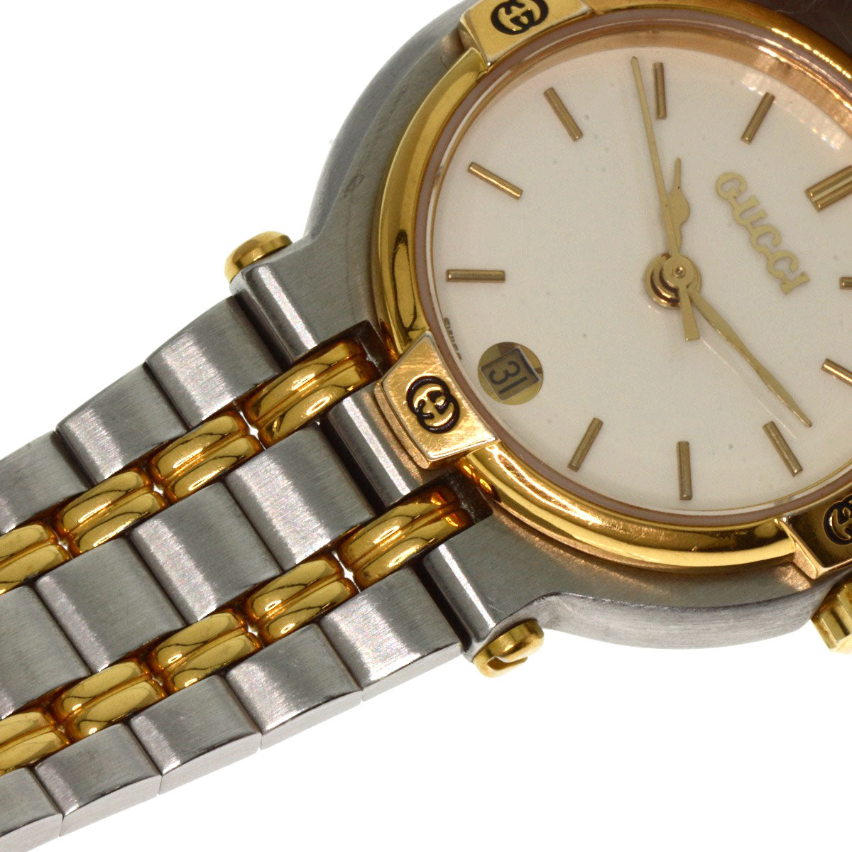 GUCCI Watches Quartz 9000L Stainless Steel , SSxGP , Gold Plated gold Round face Ivory dial Women Used