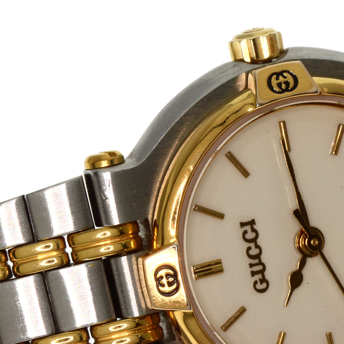 GUCCI Watches Quartz 9000L Stainless Steel , SSxGP , Gold Plated gold Round face Ivory dial Women Used