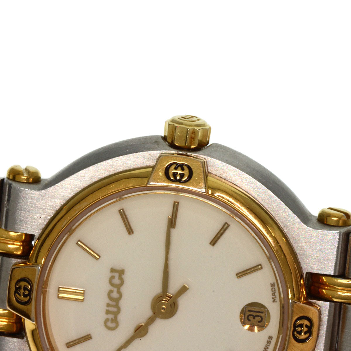 GUCCI Watches Quartz 9000L Stainless Steel , SSxGP , Gold Plated gold Round face Ivory dial Women Used