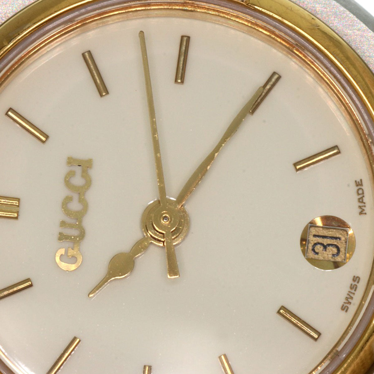 GUCCI Watches Quartz 9000L Stainless Steel , SSxGP , Gold Plated gold Round face Ivory dial Women Used