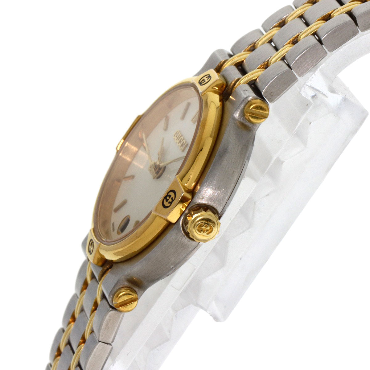 GUCCI Watches Quartz 9000L Stainless Steel , SSxGP , Gold Plated gold Round face Ivory dial Women Used