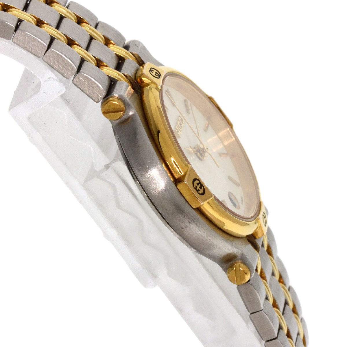 GUCCI Watches Quartz 9000L Stainless Steel , SSxGP , Gold Plated gold Round face Ivory dial Women Used