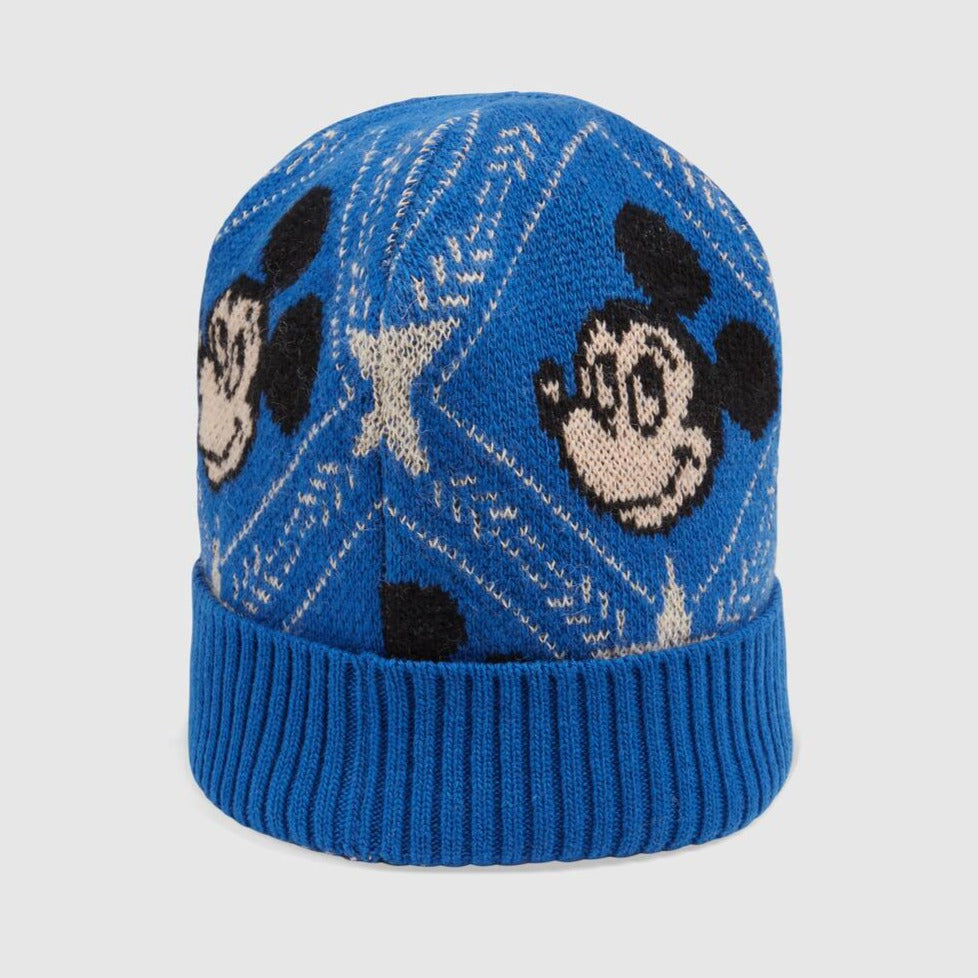 Gucci x Disney Jacquard-knit Beanie Hat in Blue