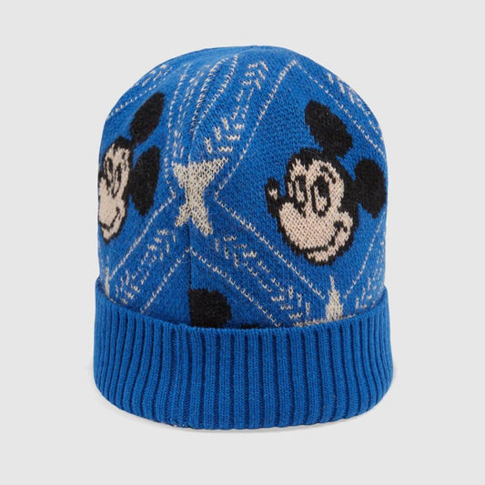 Gucci x Disney Jacquard-knit Beanie Hat in Blue