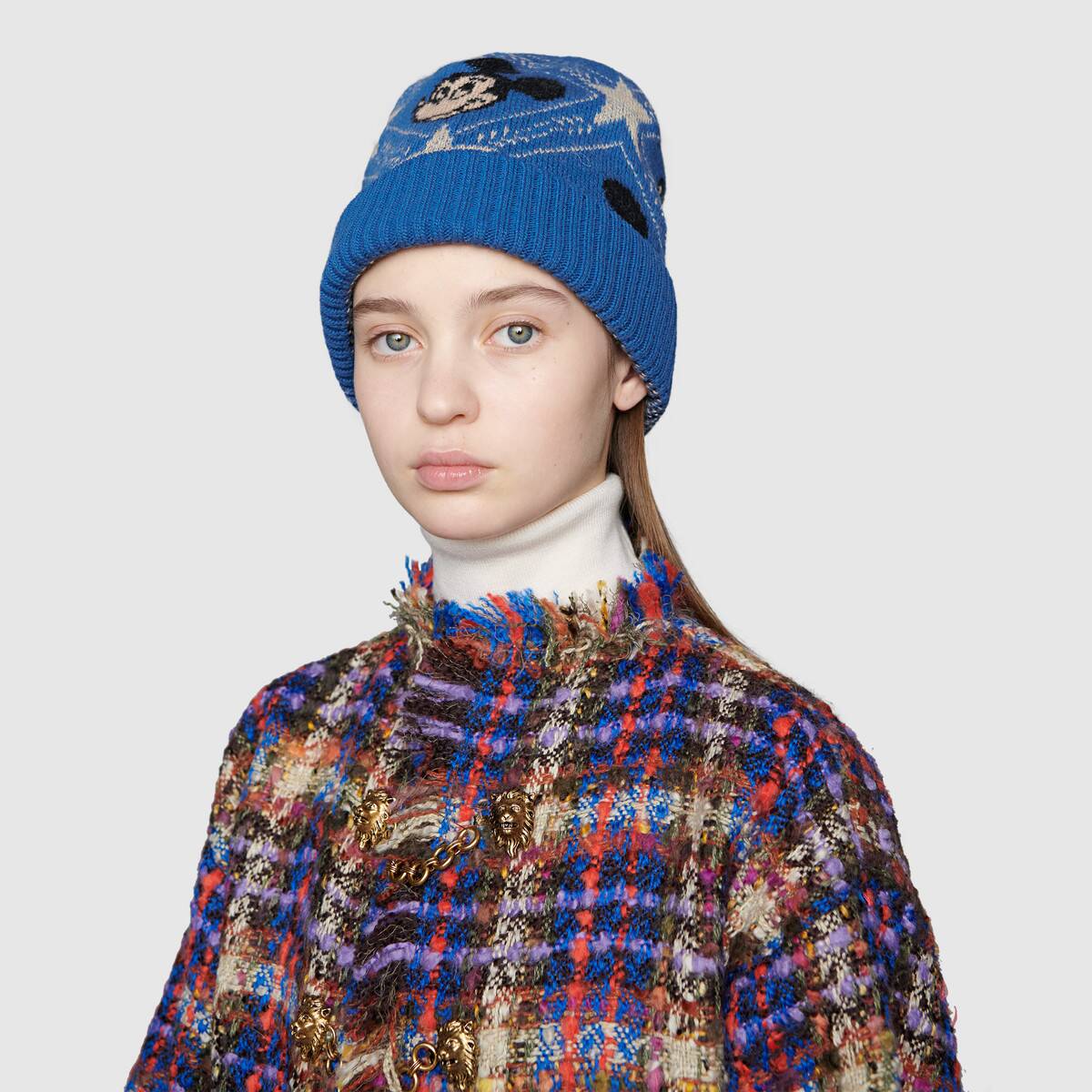Gucci x Disney Jacquard-knit Beanie Hat in Blue