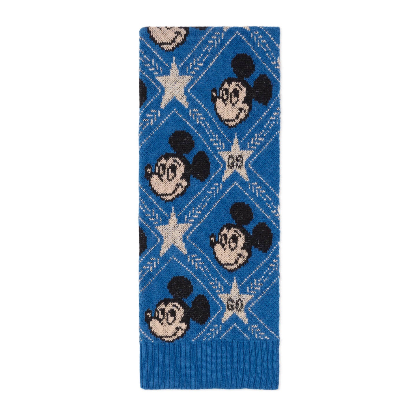 Gucci x Disney Mickey Mouse Wool Scarf In Blue