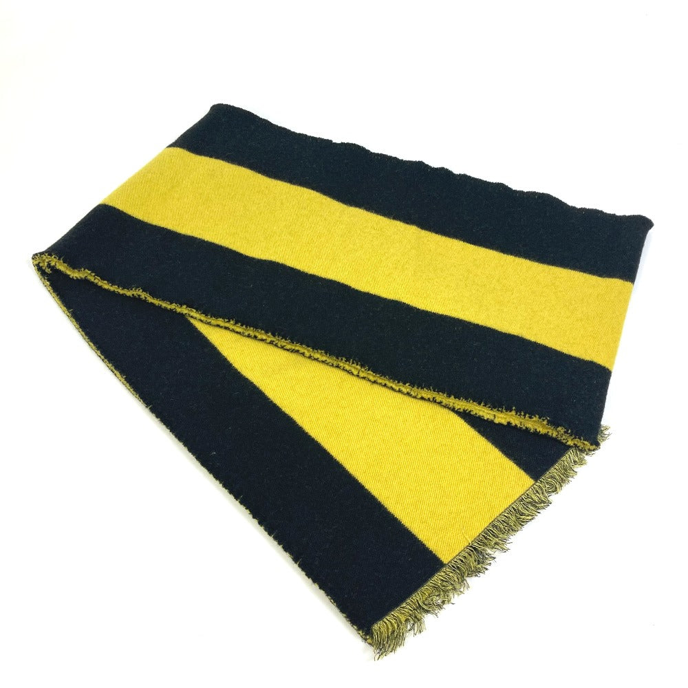 GUCCI Scarf wool Black x yellow fringe scarf mens Used