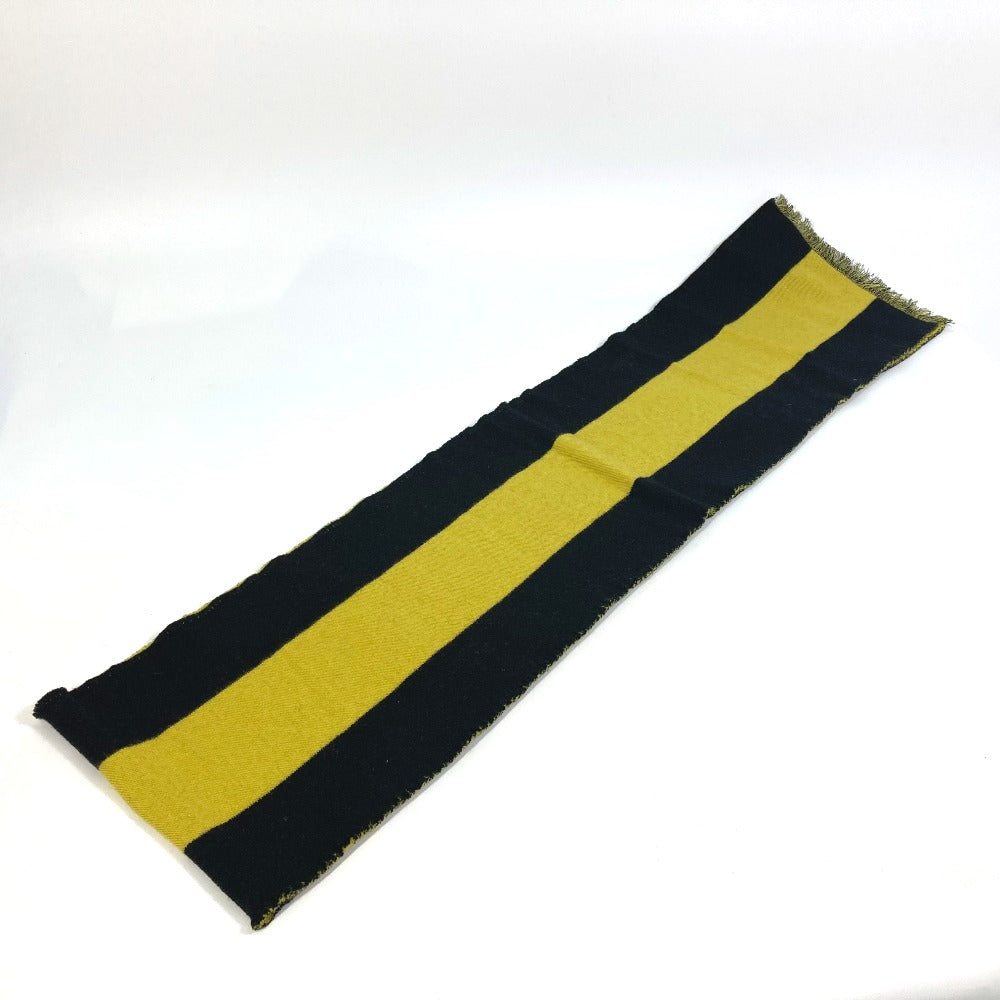 GUCCI Scarf wool Black x yellow fringe scarf mens Used