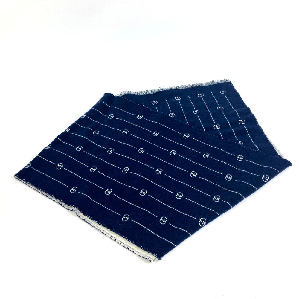 GUCCI Scarf 595718 wool Blue x gray Fashion Accessories scarf mens Used