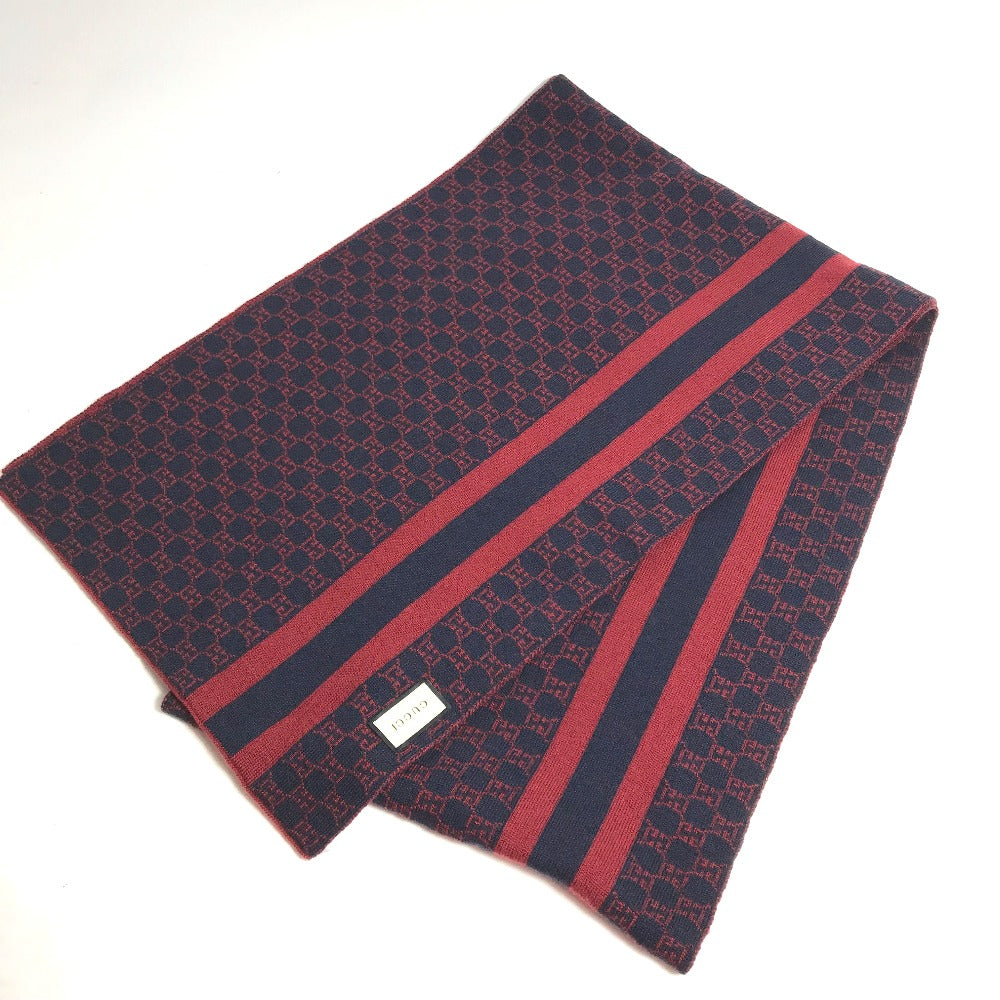 GUCCI Scarf wool Red GG Women Used