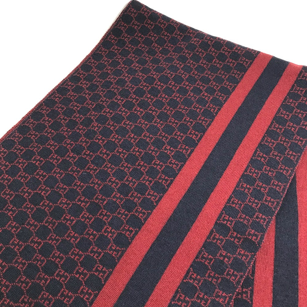 GUCCI Scarf wool Red GG Women Used