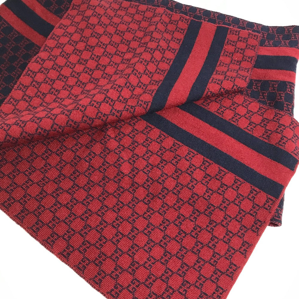 GUCCI Scarf wool Red GG Women Used