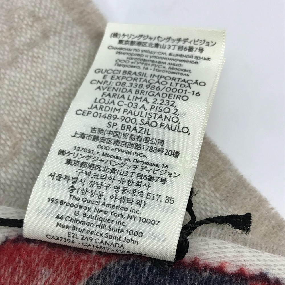 GUCCI Scarf 570603 wool beige GG Shelly line mens Used