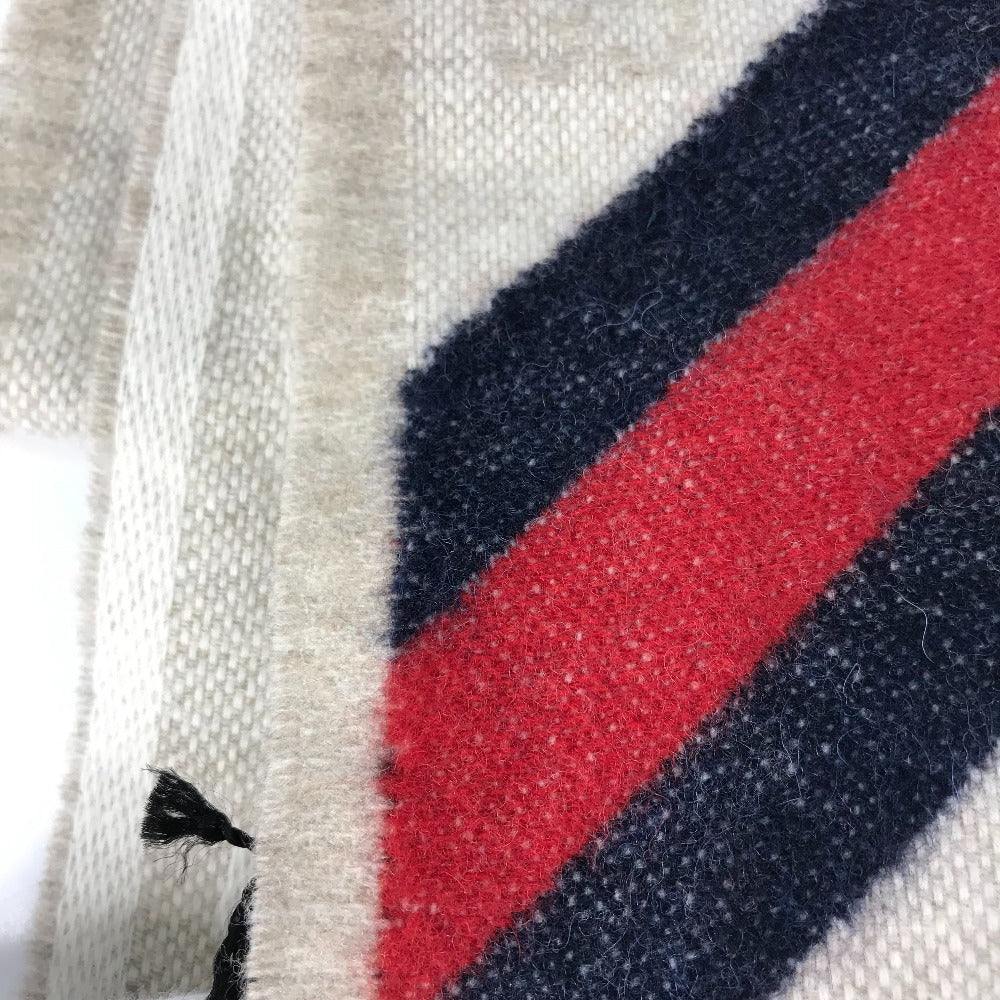 GUCCI Scarf 570603 wool beige GG Shelly line mens Used