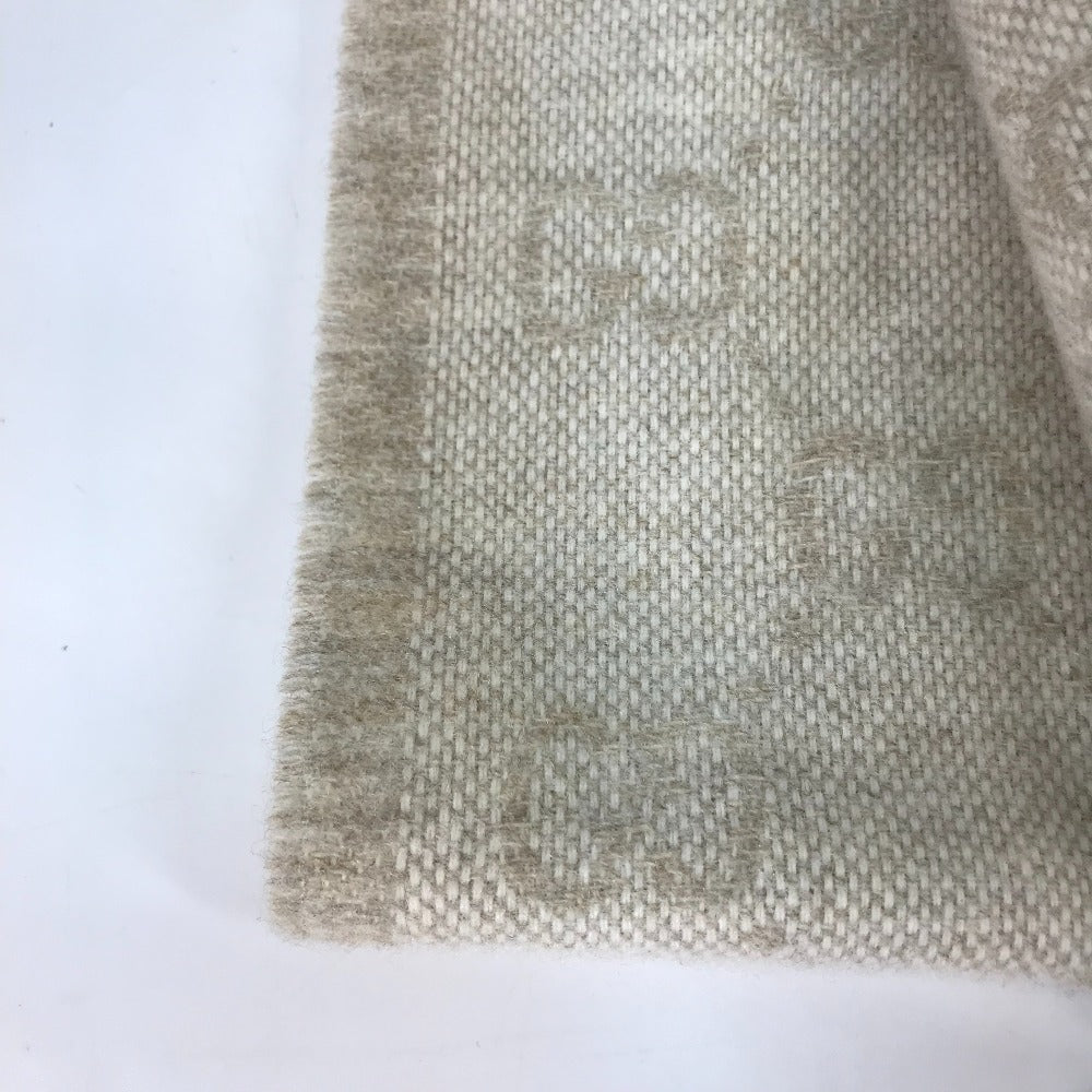 GUCCI Scarf 570603 wool beige GG Shelly line mens Used