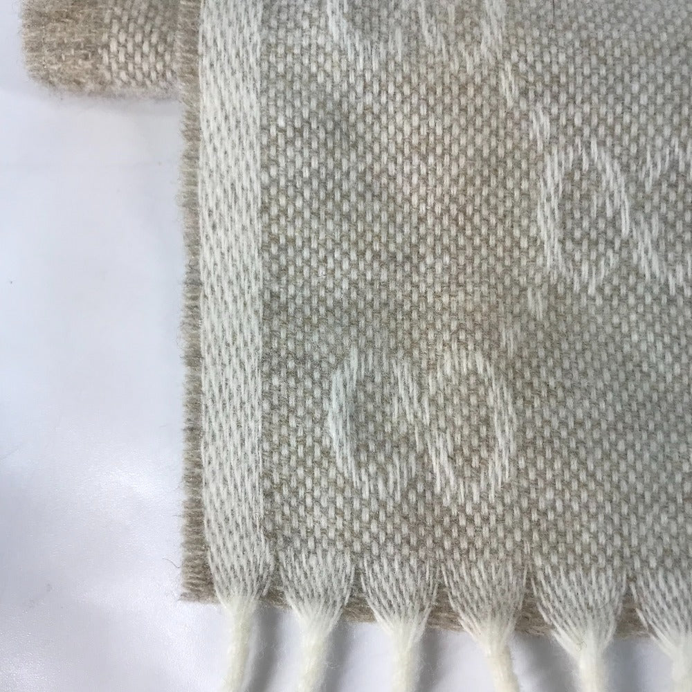 GUCCI Scarf 570603 wool beige GG Shelly line mens Used