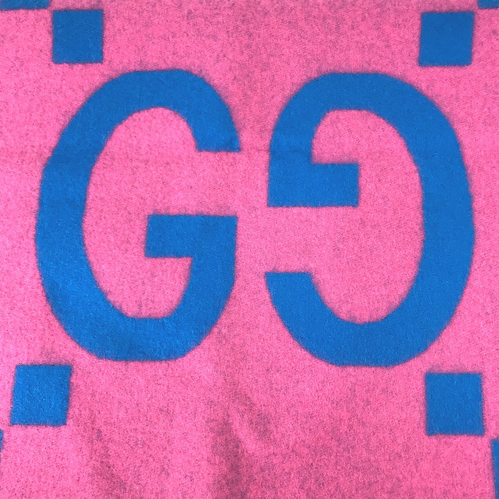 GUCCI Scarf 726526 wool pink GG Jacquard Women Used