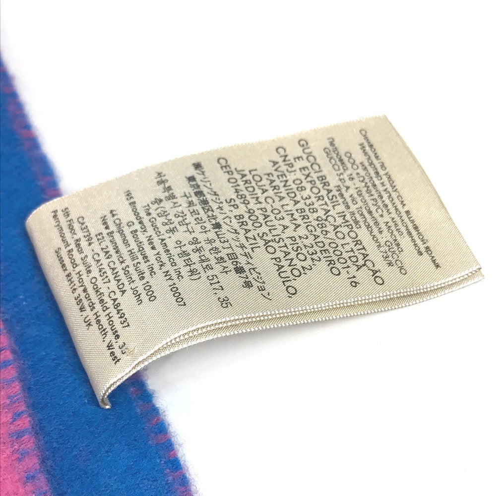 GUCCI Scarf 726526 wool pink GG Jacquard Women Used