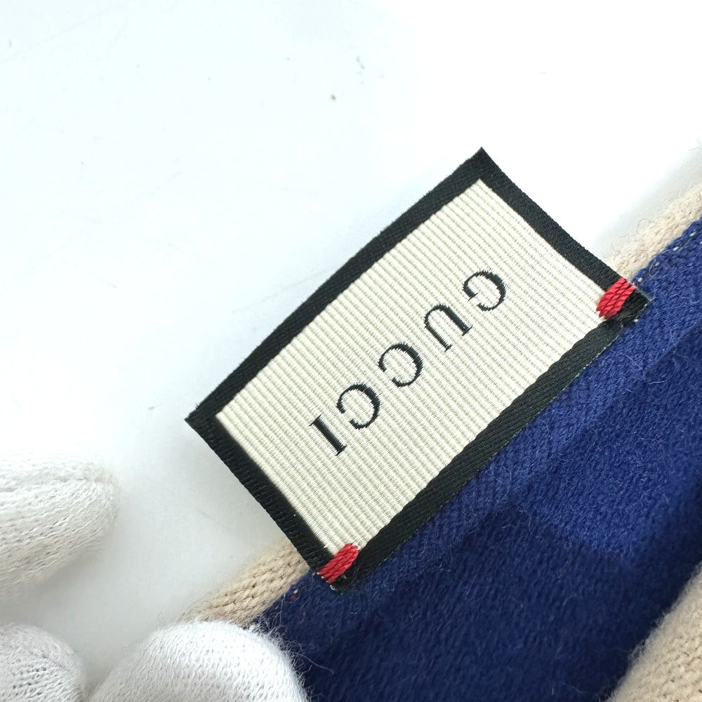 GUCCI Scarf 525559 wool blue logo