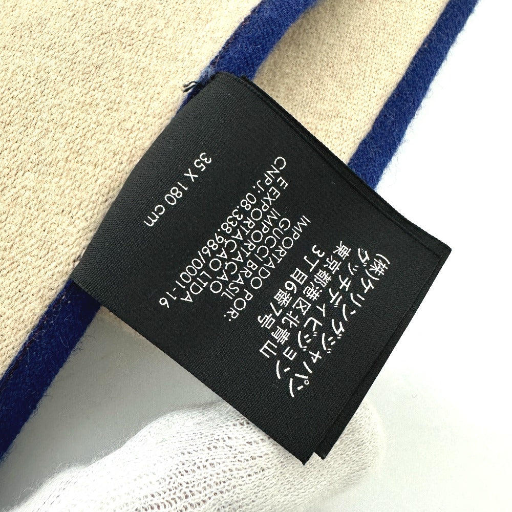 GUCCI Scarf 525559 wool blue logo