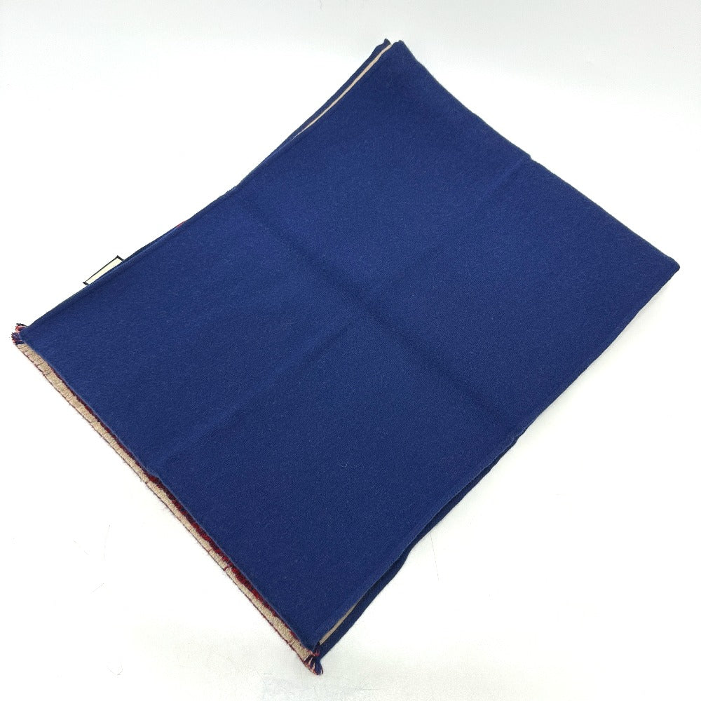 GUCCI Scarf 525559 wool blue logo