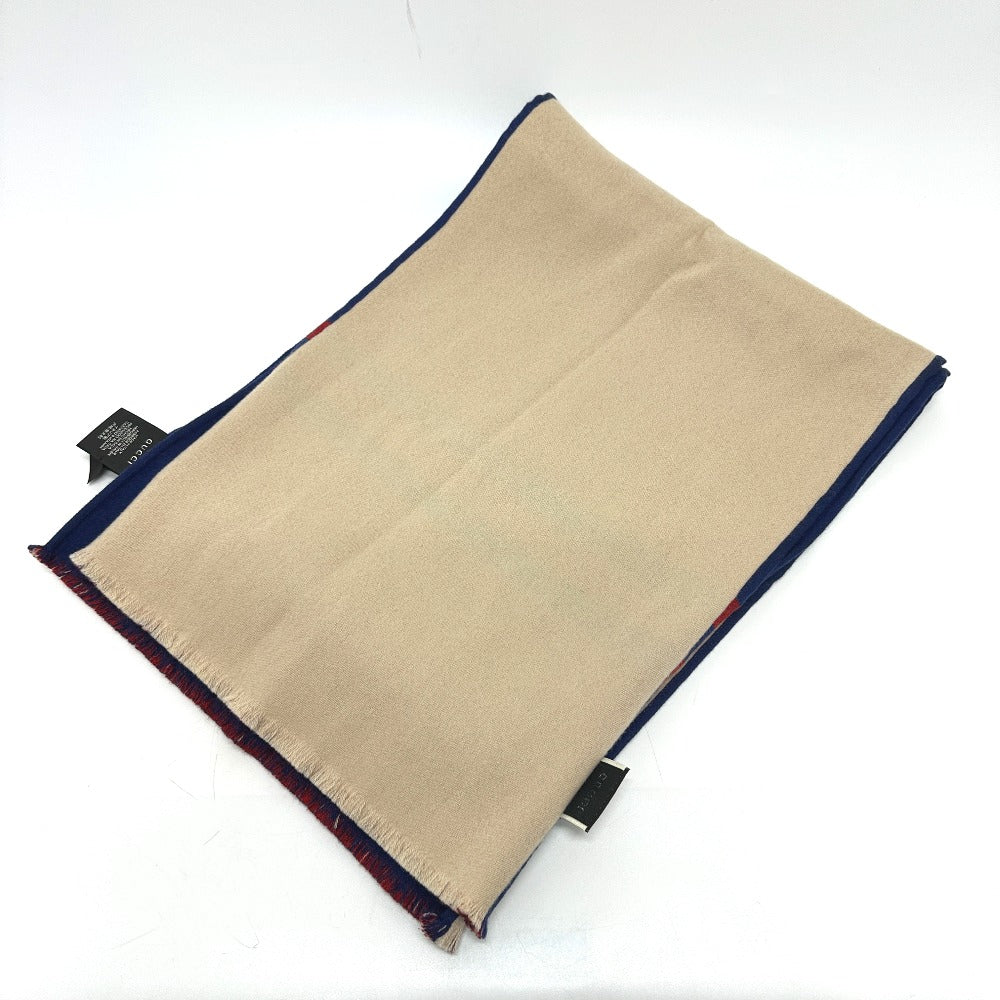 GUCCI Scarf 525559 wool blue logo