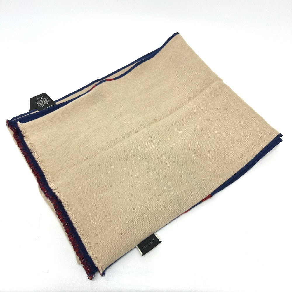 GUCCI Scarf 525559 wool blue logo