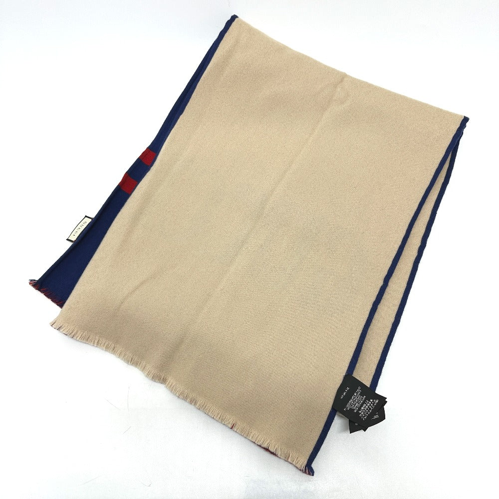 GUCCI Scarf 525559 wool blue logo