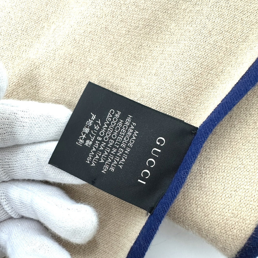 GUCCI Scarf 525559 wool blue logo