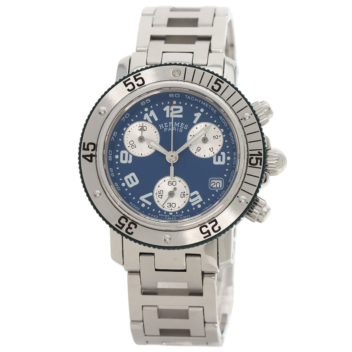 HERMES Watches Quartz CL2.317 Stainless Steel , Stainless Steel Silver Clipper diver blue dial Boys Used