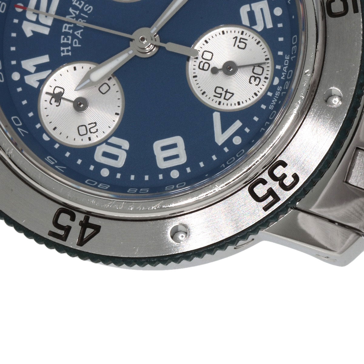 HERMES Watches Quartz CL2.317 Stainless Steel , Stainless Steel Silver Clipper diver blue dial Boys Used