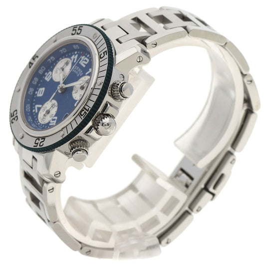 HERMES Watches Quartz CL2.317 Stainless Steel , Stainless Steel Silver Clipper diver blue dial Boys Used