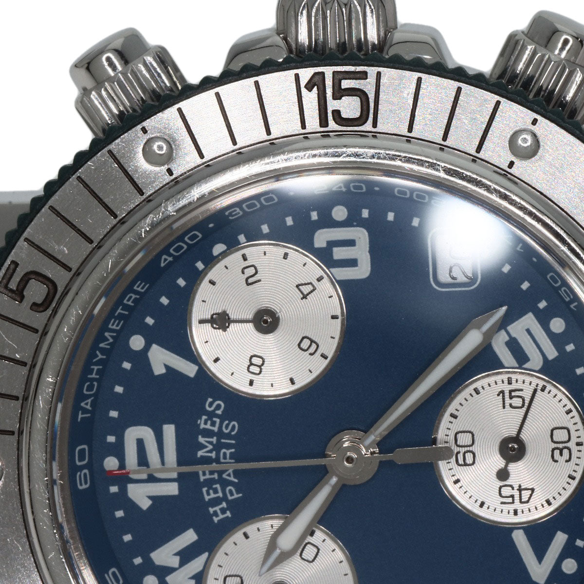 HERMES Watches Quartz CL2.317 Stainless Steel , Stainless Steel Silver Clipper diver blue dial Boys Used