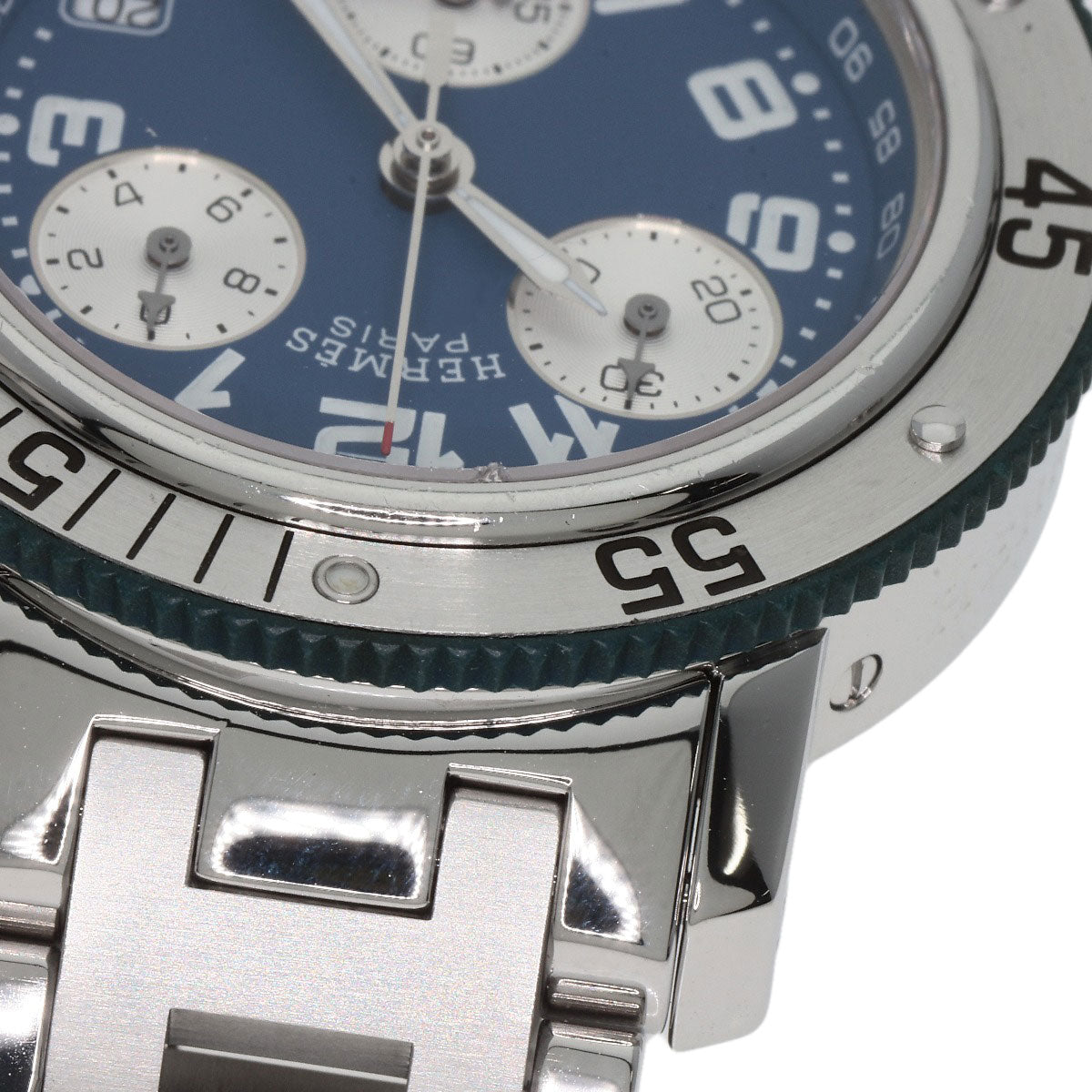 HERMES Watches Quartz CL2.317 Stainless Steel , Stainless Steel Silver Clipper diver blue dial Boys Used