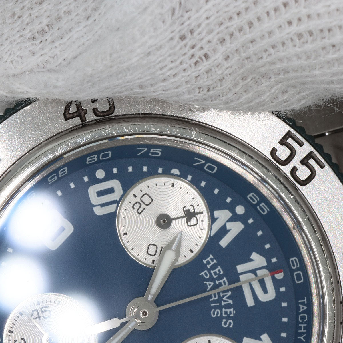 HERMES Watches Quartz CL2.317 Stainless Steel , Stainless Steel Silver Clipper diver blue dial Boys Used