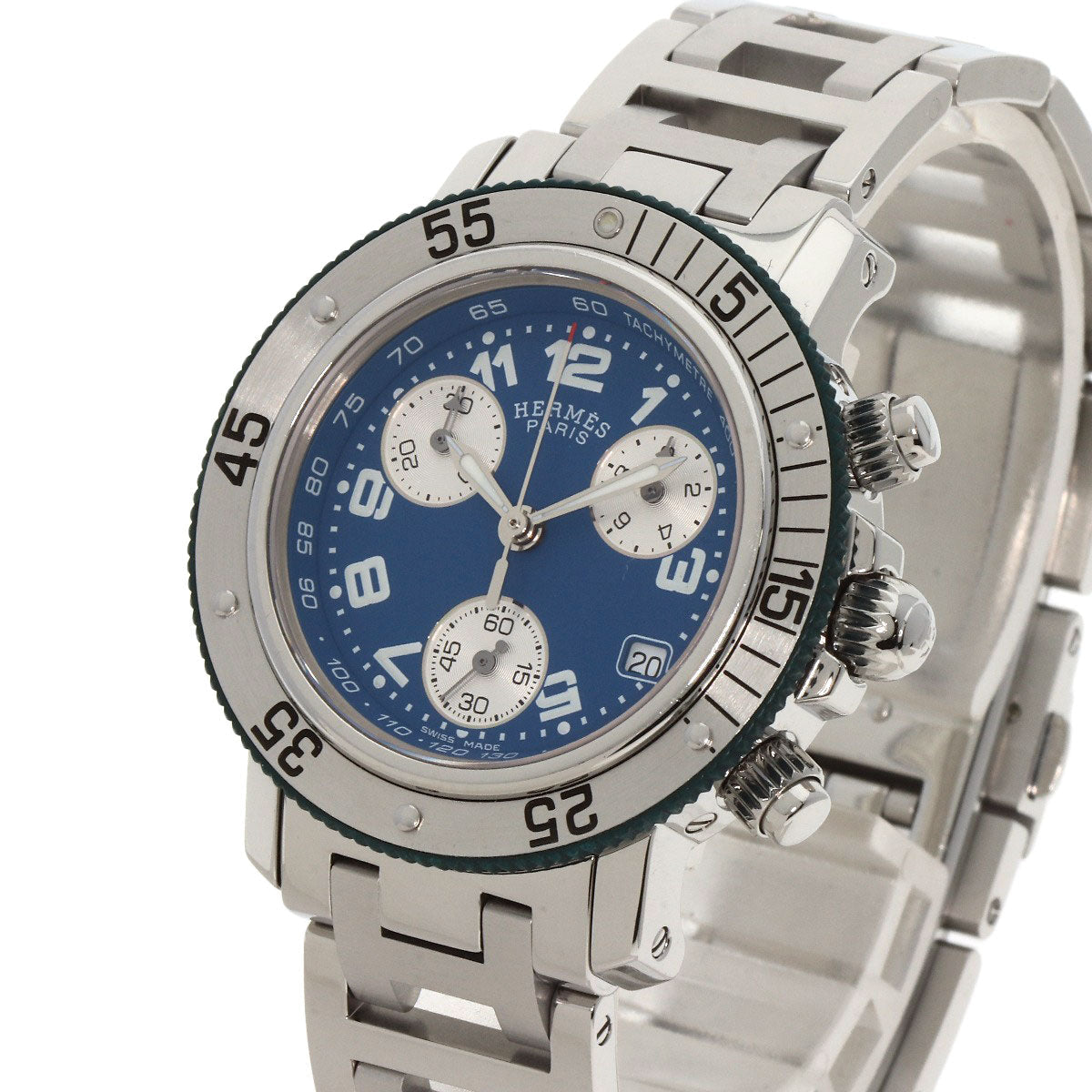 HERMES Watches Quartz CL2.317 Stainless Steel , Stainless Steel Silver Clipper diver blue dial Boys Used